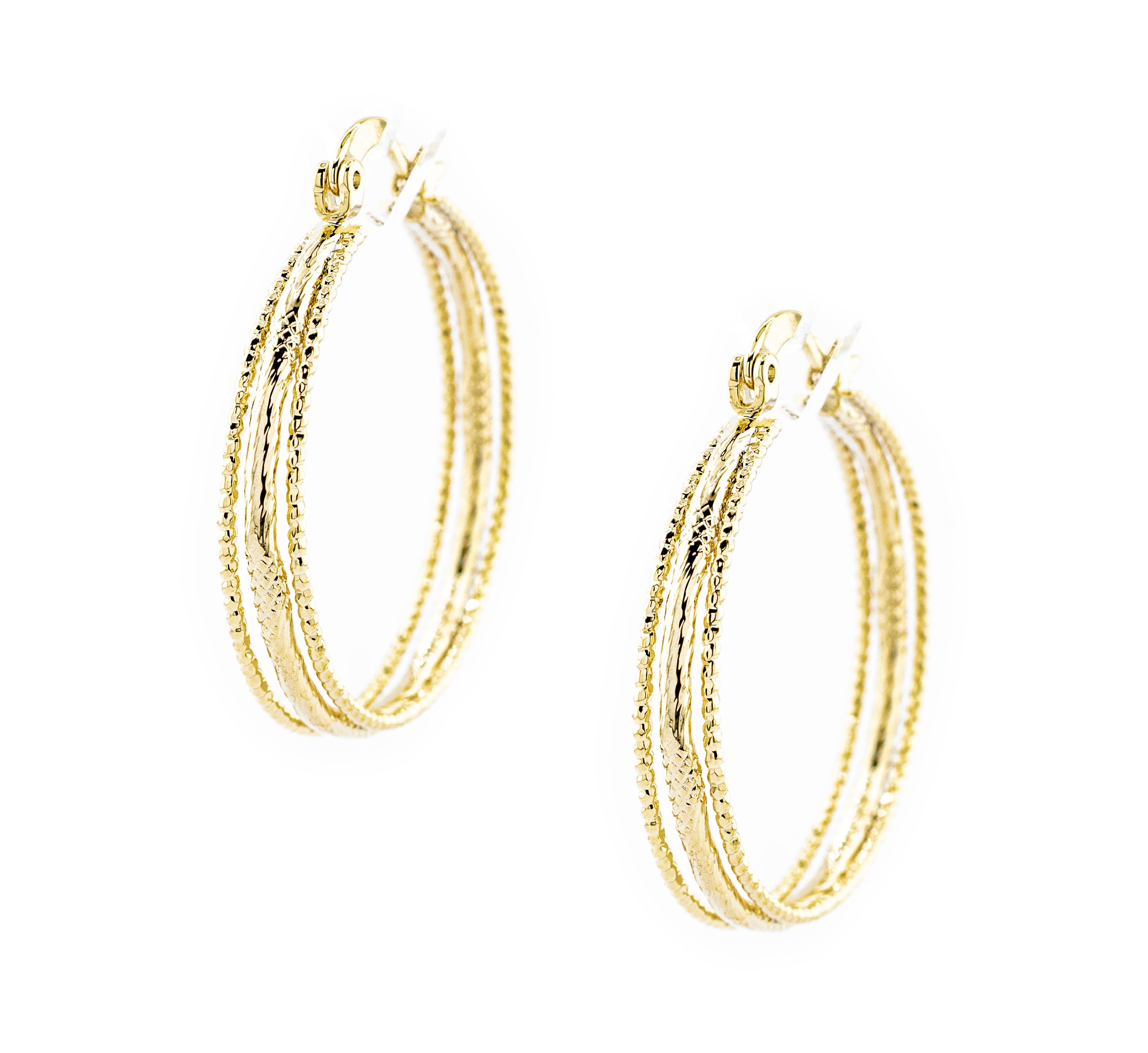 ARRACADA ADORNO PUNTOS CON BISEL 3CM CHAPA DE ORO
