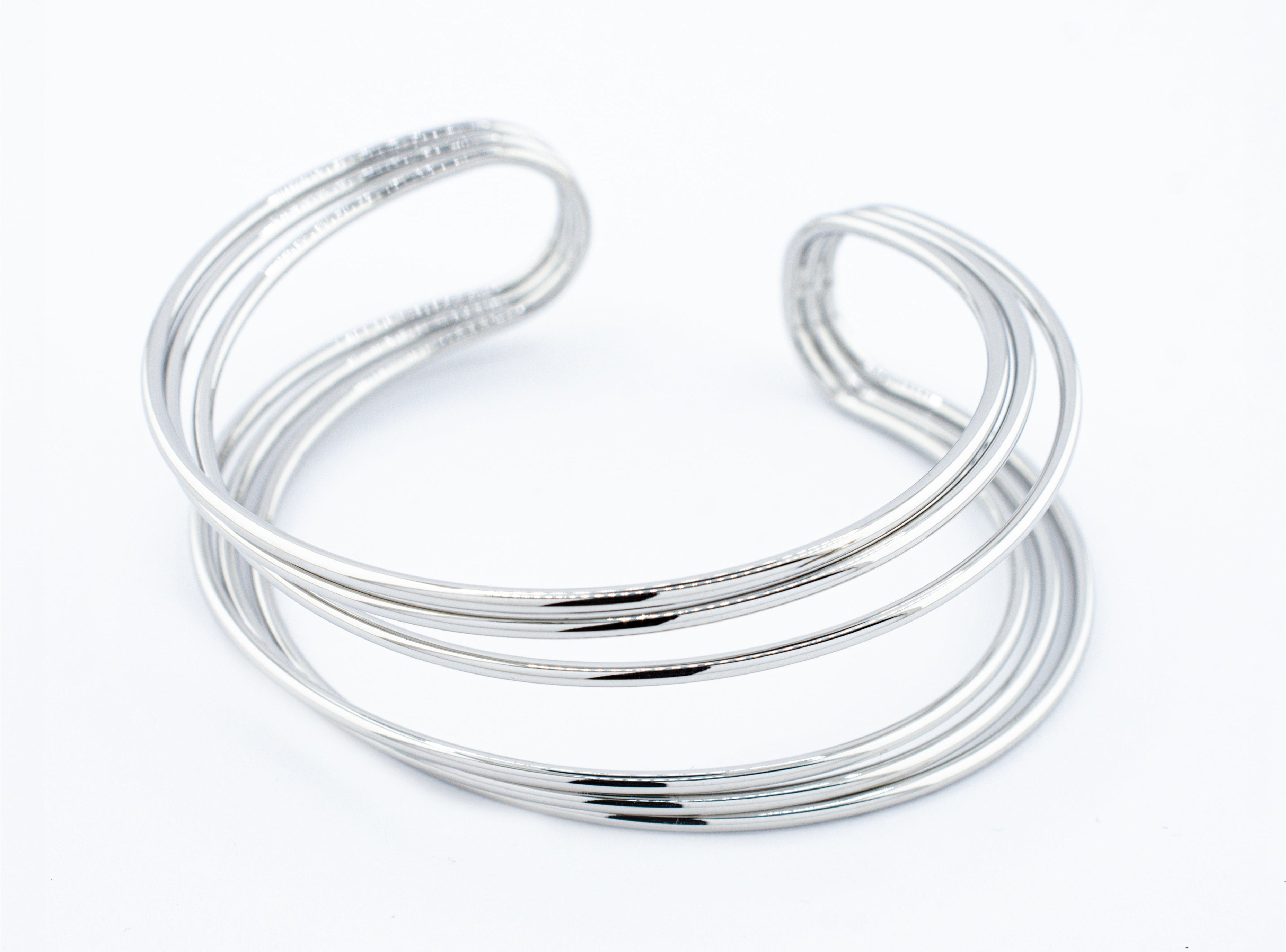 BRAZALETE 3 HILOS DOBLE CHAPA DE RODIO