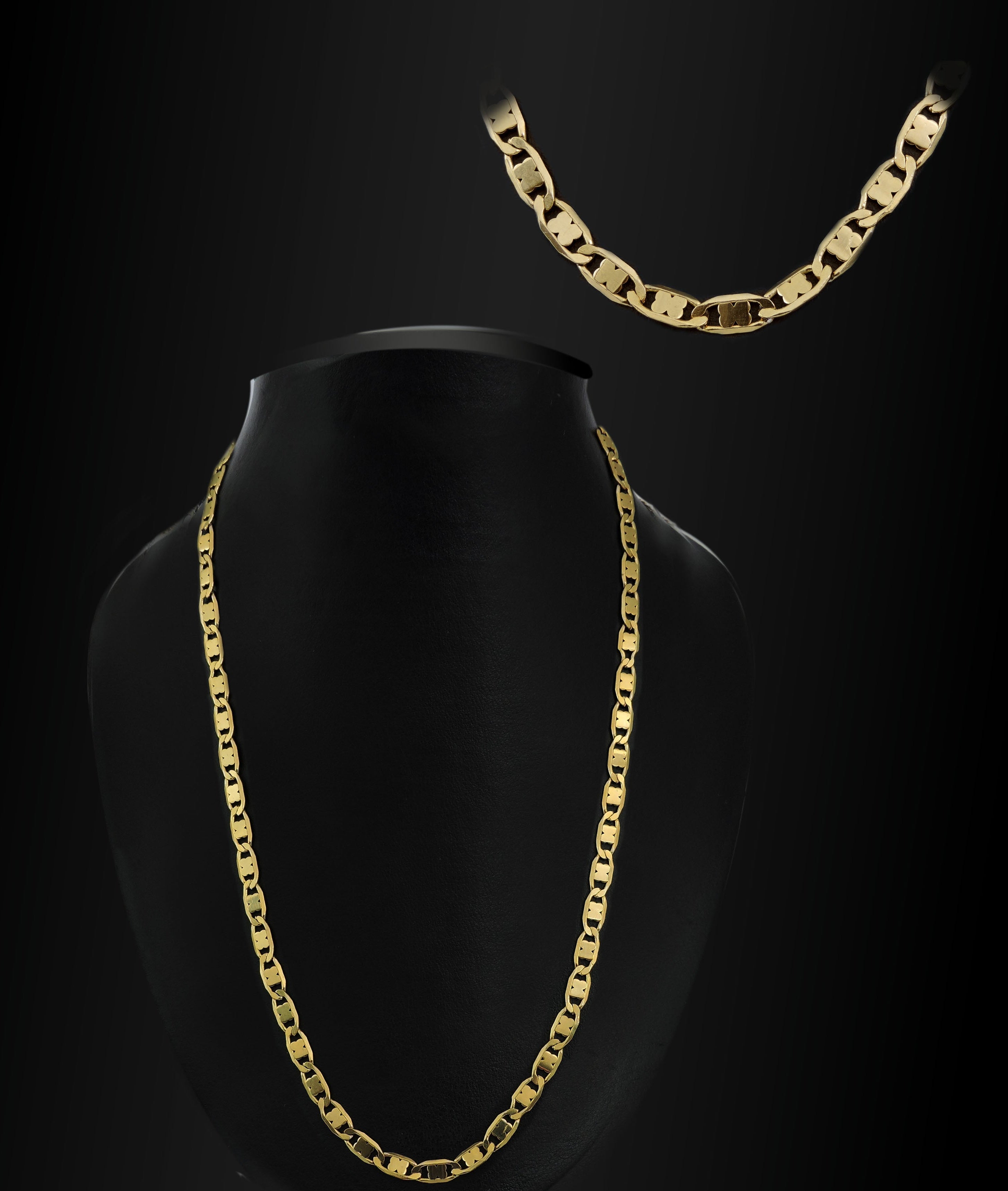 COLLAR ESLABON MARIPOSA 58CM ACERO INOXIDABLE