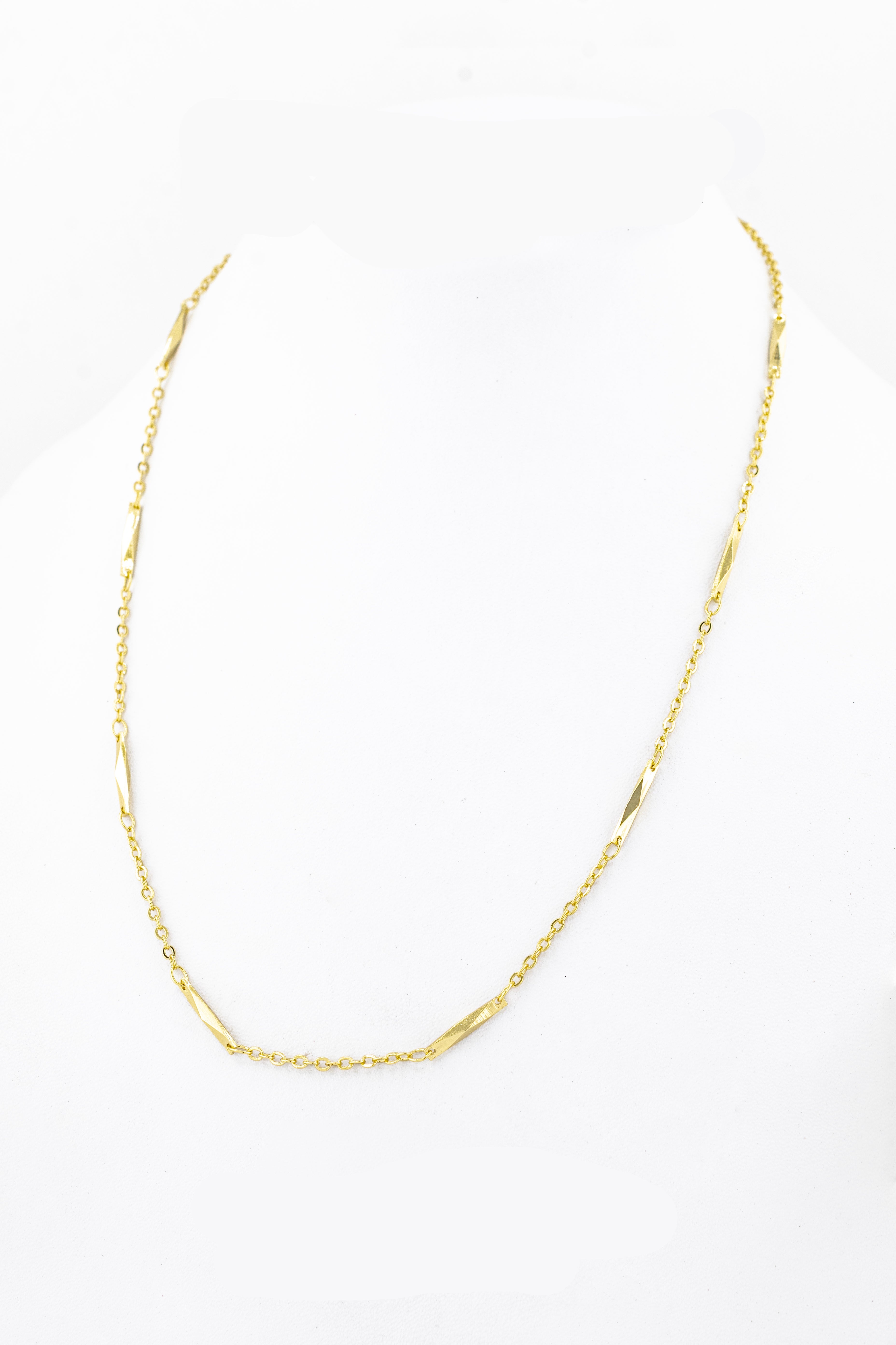 COLLAR CON ROMBOS 45CM CHAPA DE ORO