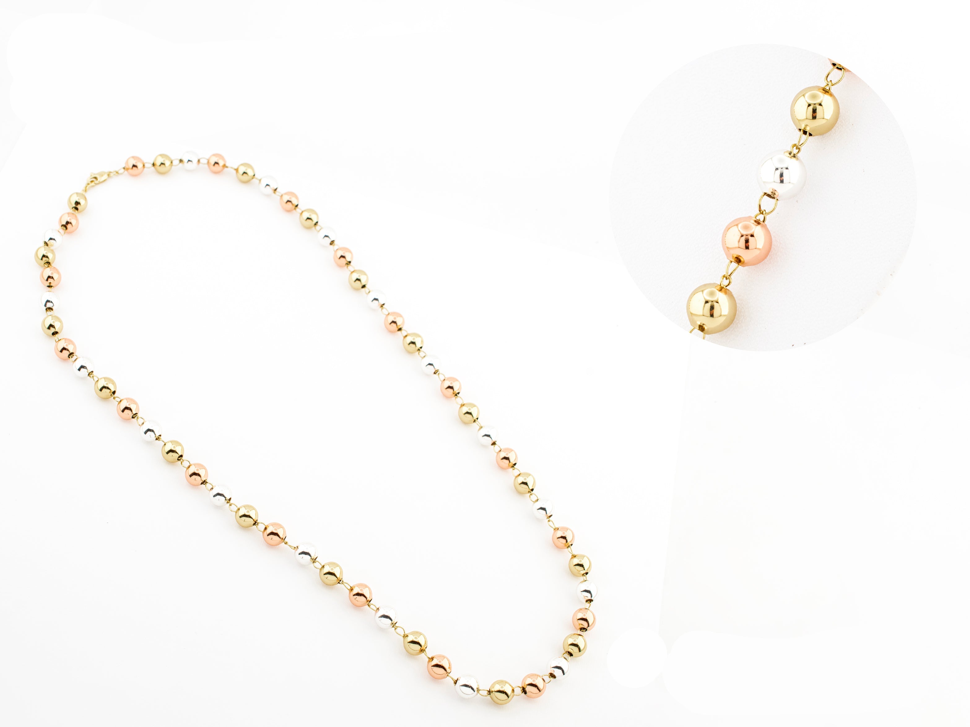 COLLAR BOLAS 7MM FLORENTINO CHAPA DE ORO