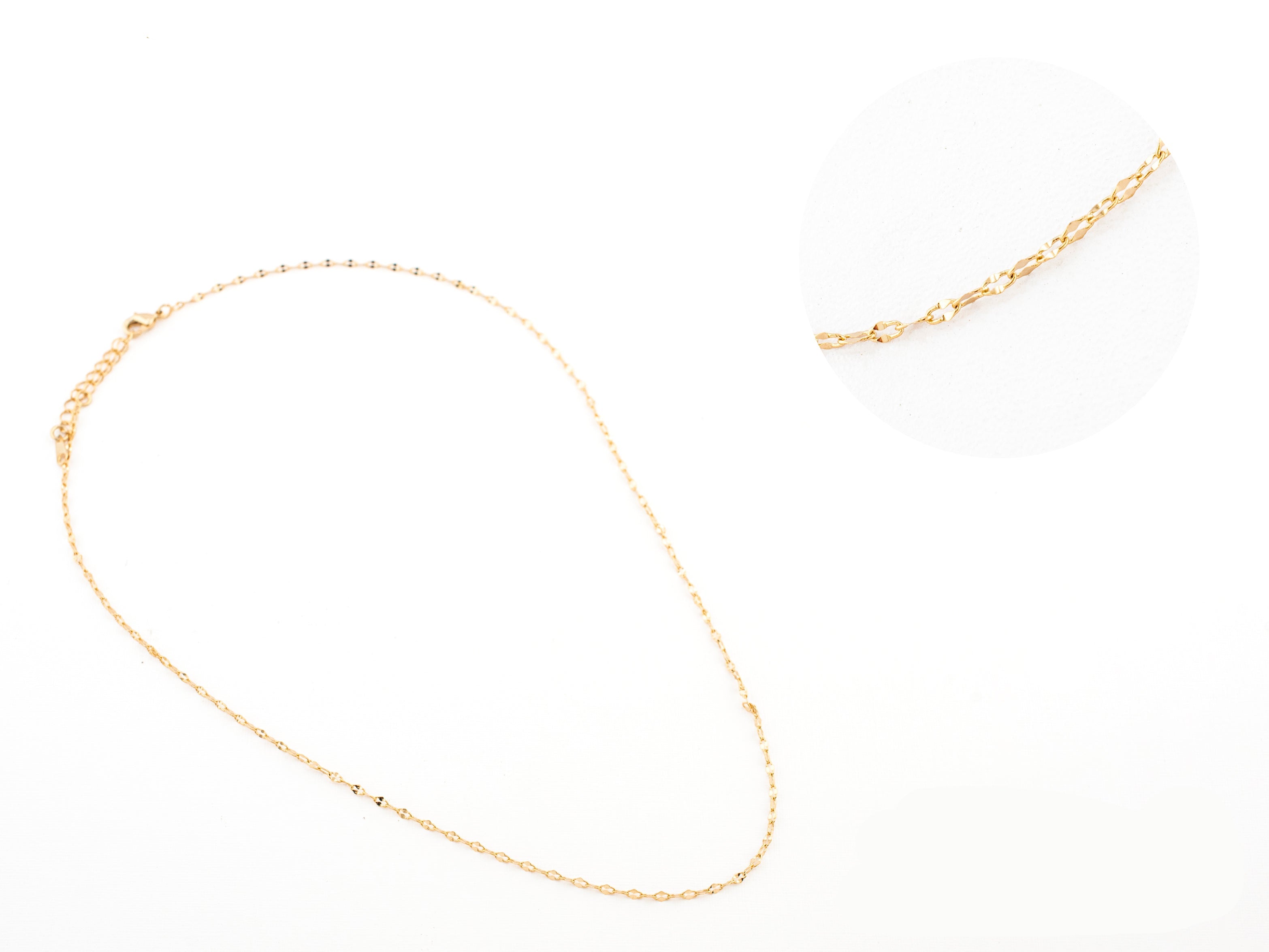 COLLAR ESLABON TORCIDO CHICO 44-48CM CHAPA DE ORO