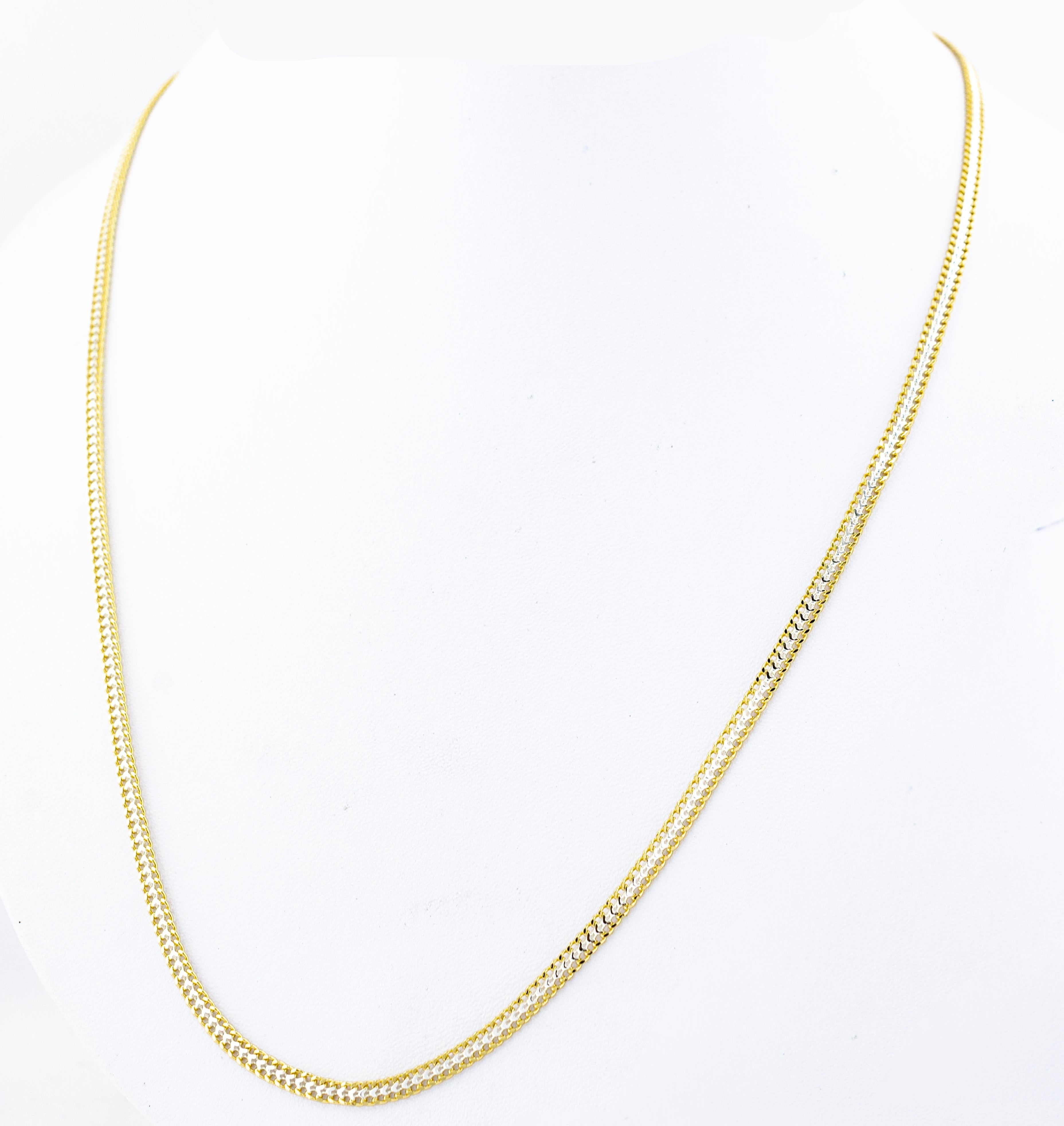 CADENA BITONO 58CM X 4MM CHAPA ORO/RODIO