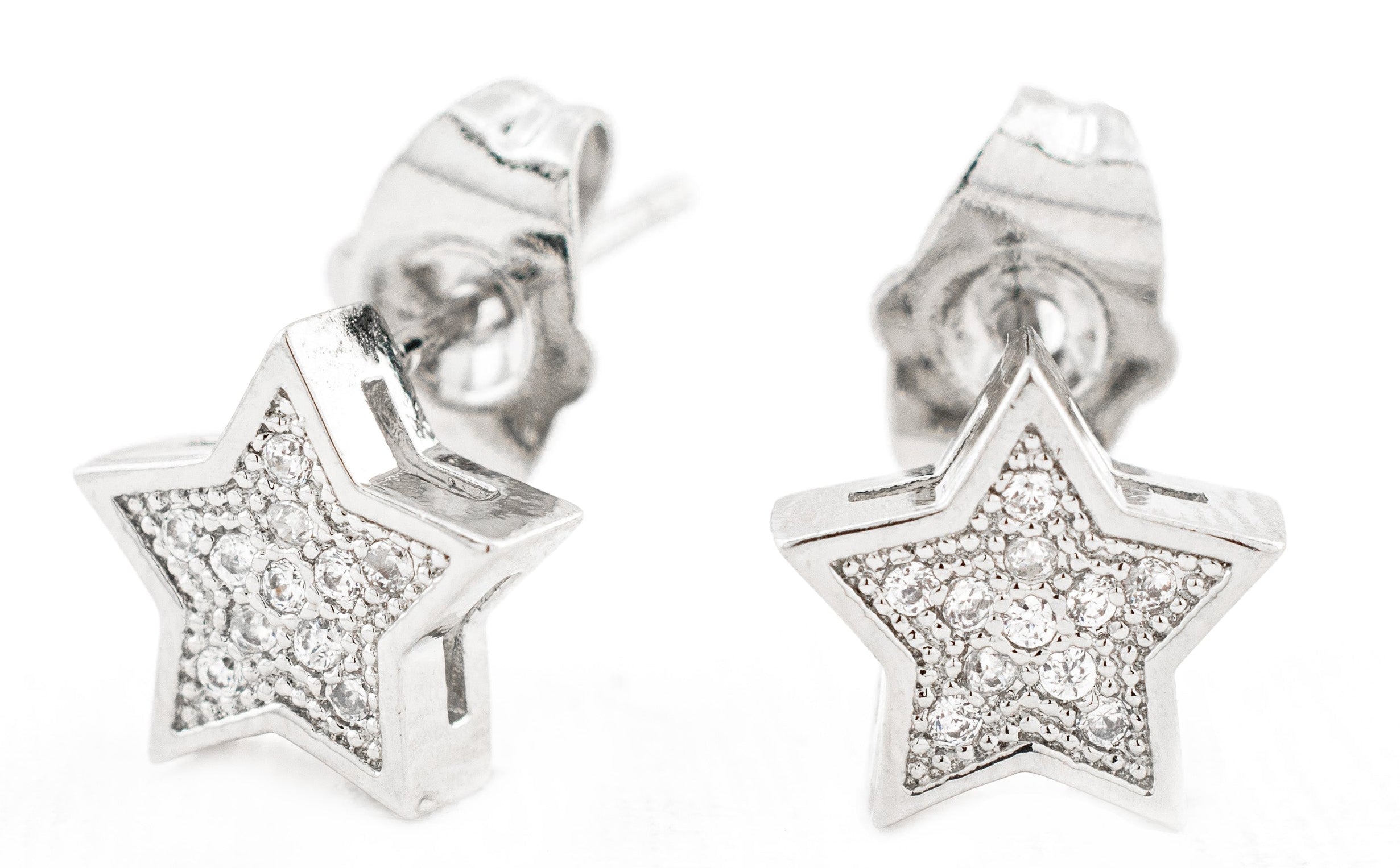 BROQUEL ESTRELLA GRUESA ZIRCONIA CHAPA DE RODIO