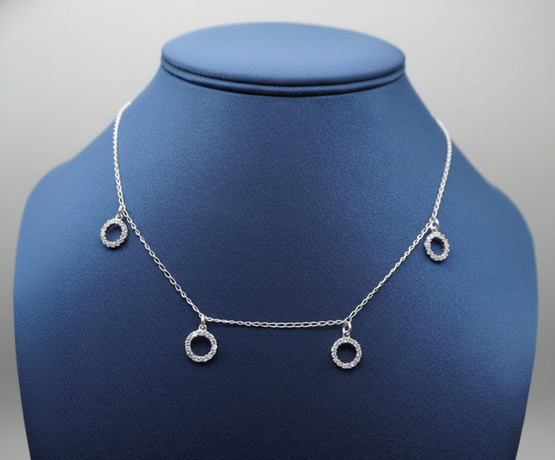 COLLAR CIRCULOS ZIRCONIA PLATA .925