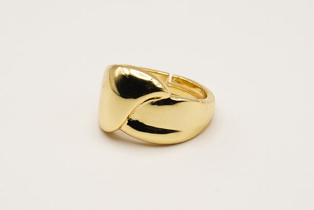 ANILLO CHUNKY LISO AJUSTABLE CHAPA DE ORO