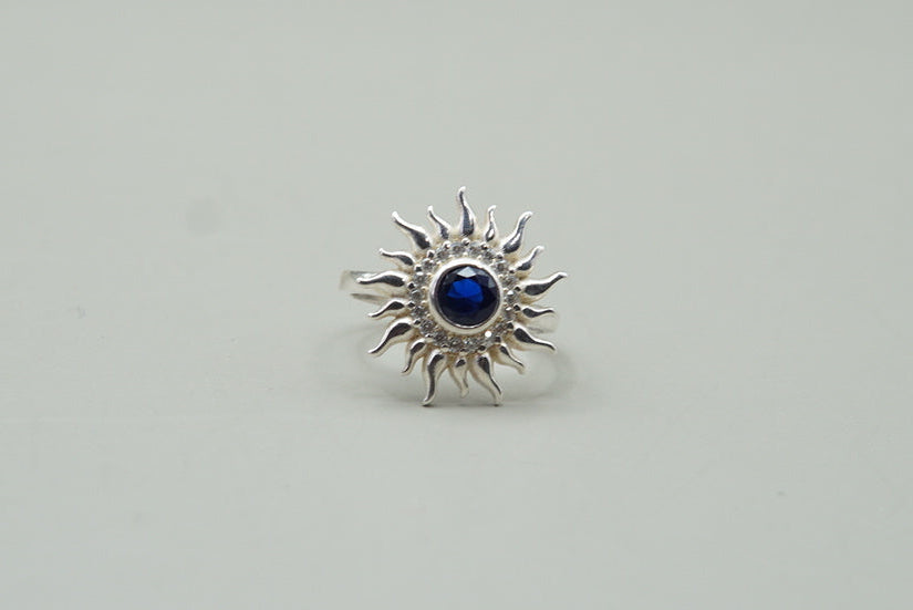 ANILLO SOL AZUL #5 PLATA .925