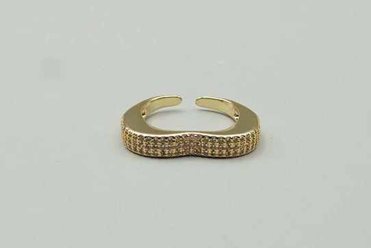ANILLO FORMA CORAZON AJUSTABLE CHAPA DE ORO