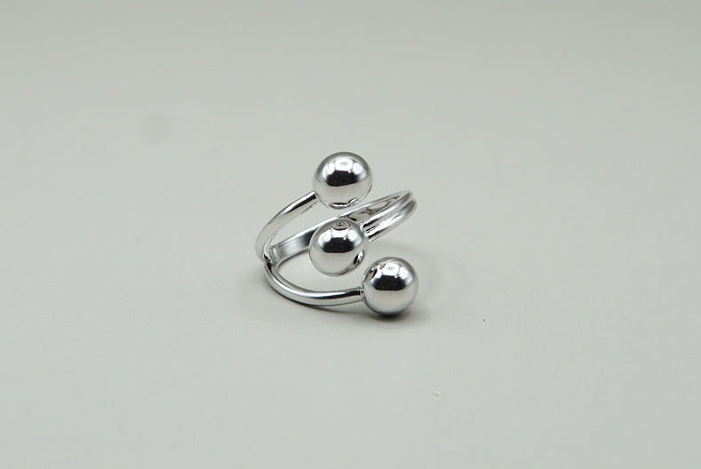 ANILLO AJUSTABLE BOLAS CHICAS AJUSTABLE RODIO