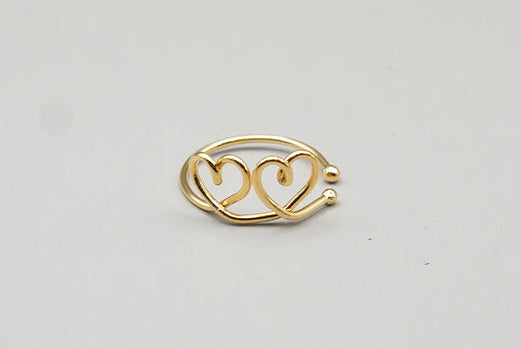ANILLO MEDIO CORAZONES ORO LAMINADO
