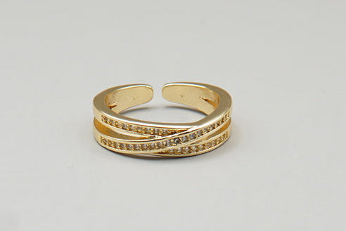 ANILLOCON ZIRCONIA AJUSTABLE CHAPA DE ORO