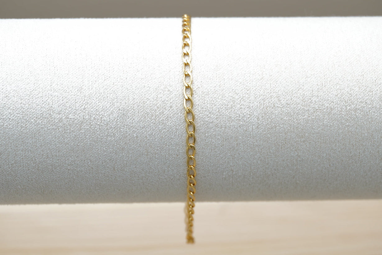 PULSERA FIGARO PLANA CHAPA DE ORO