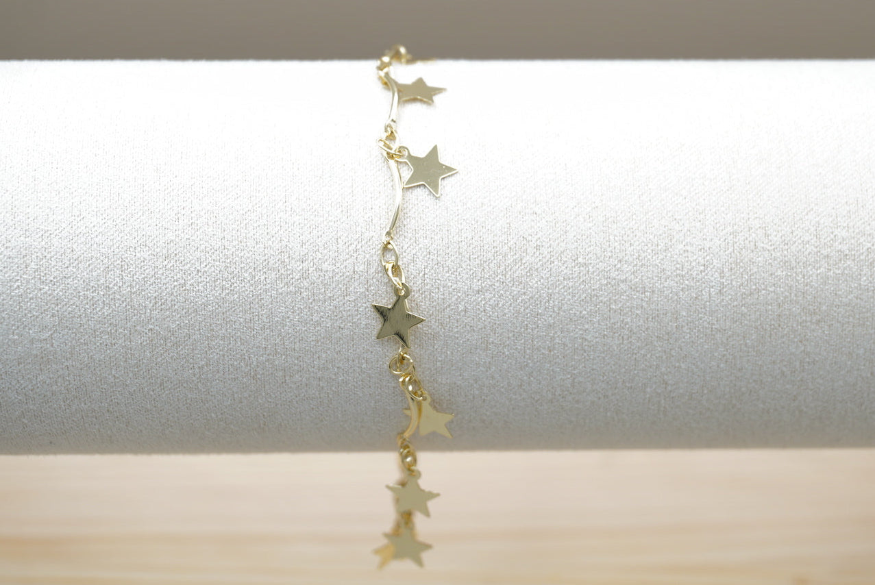 PULSERA ESTRELLAS CHAPA DE ORO
