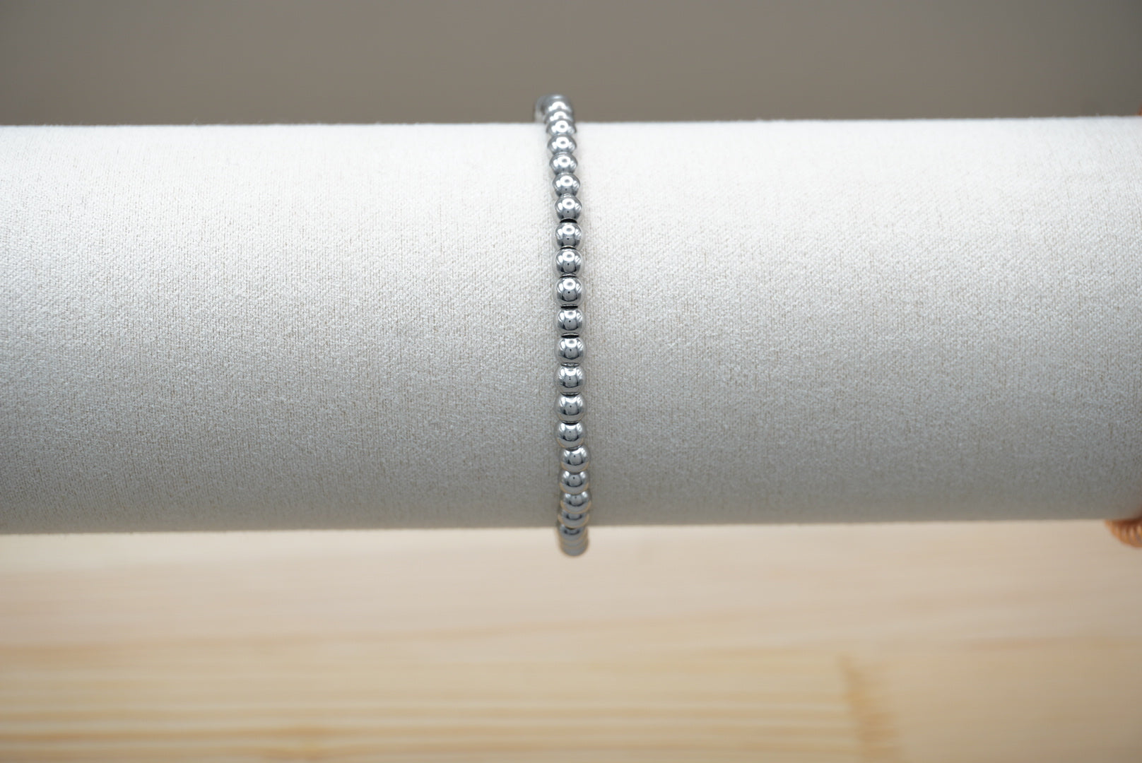 PULSERA BOLITA 4MM PLATA ACERO