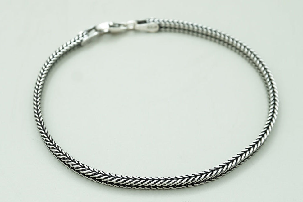 PULSO PAVONADO ESTILO CADENITA 5MM PLATA .925