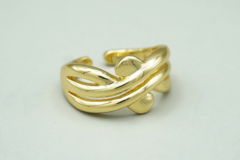 ANILLO NUDO DOBLE AJUSTABLE CHAPA DE ORO