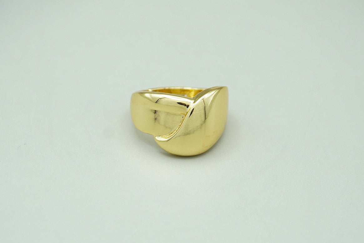 ANILLO CHUNKY LISO AJUSTABLE CHAPA DE ORO