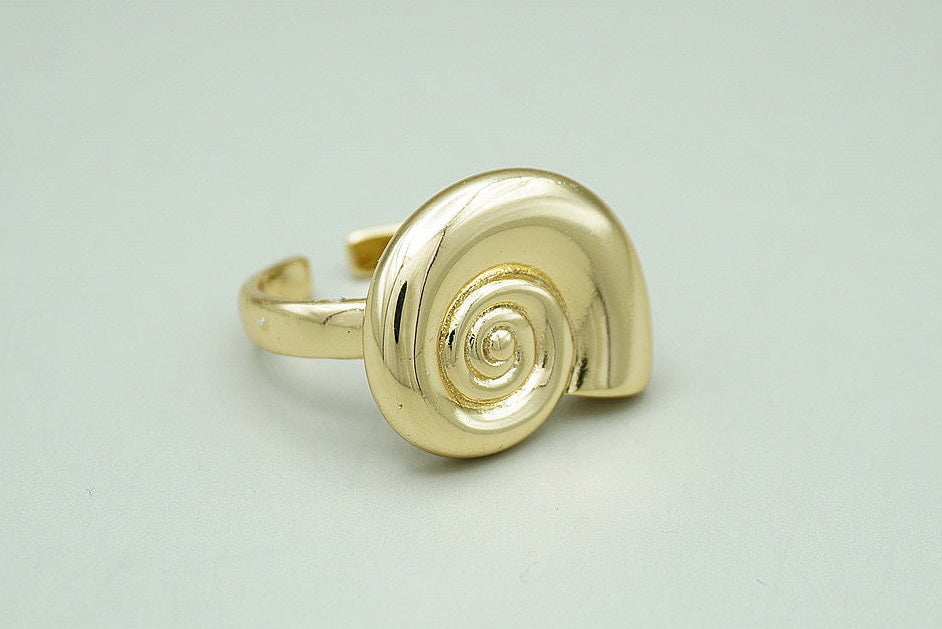 ANILLO CARACOL CHUNKY CHAPA ORO AJUSTABLE