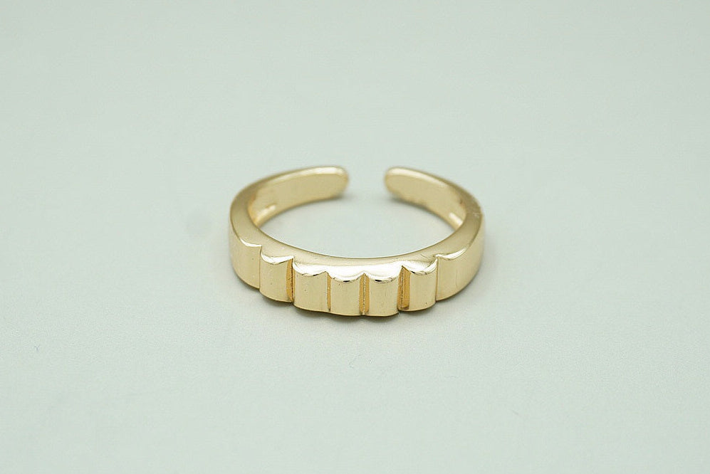 ANILLO LINEAS AJUSTABLE CHAPA DE ORO