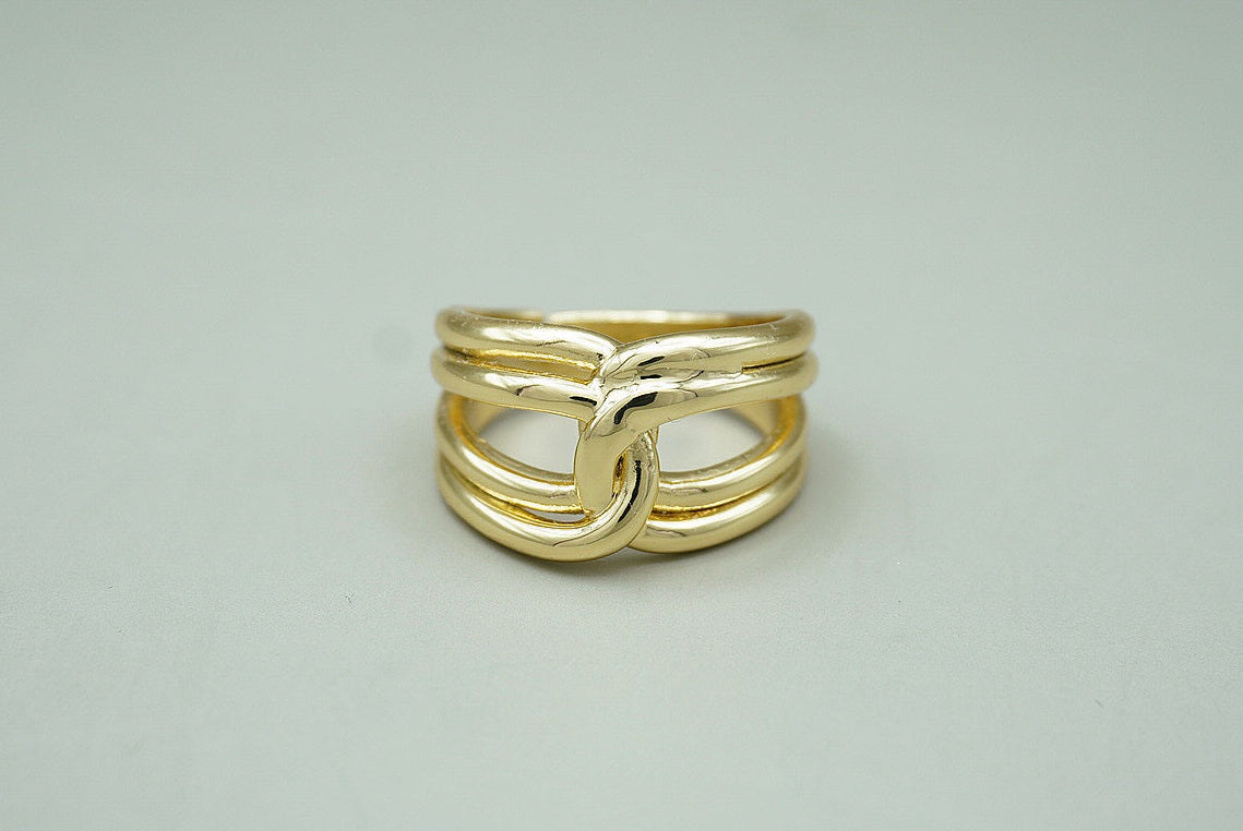 ANILLO ENTRELAZADO CHAPA DE ORO