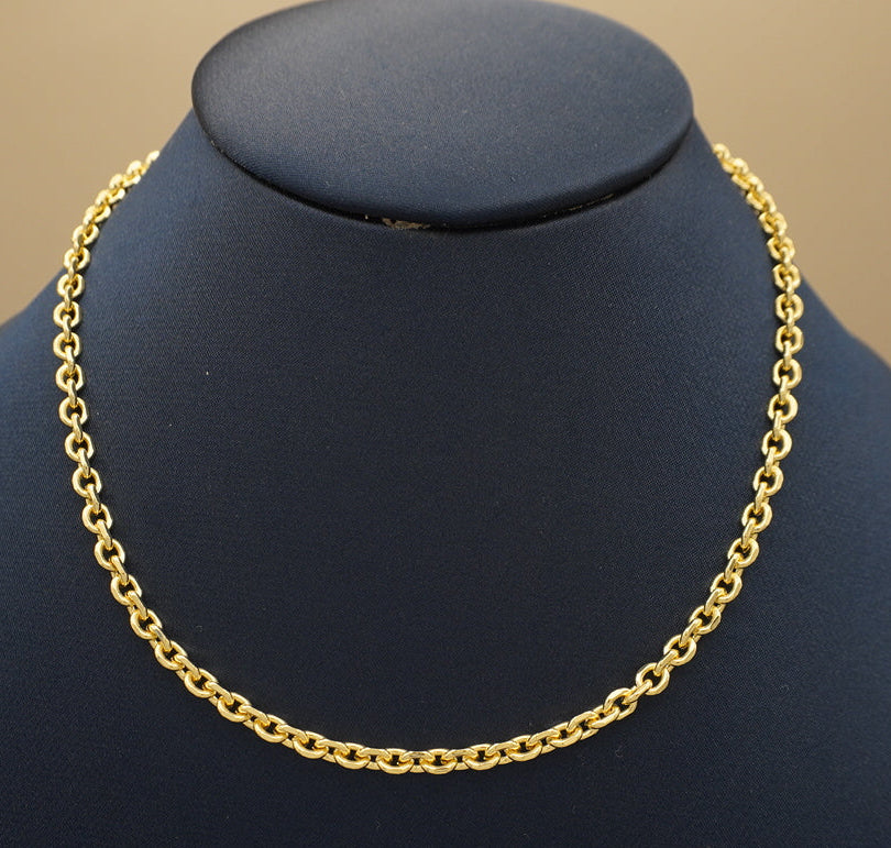 COLLAR ESLABON CADENA CHAPA DE ORO