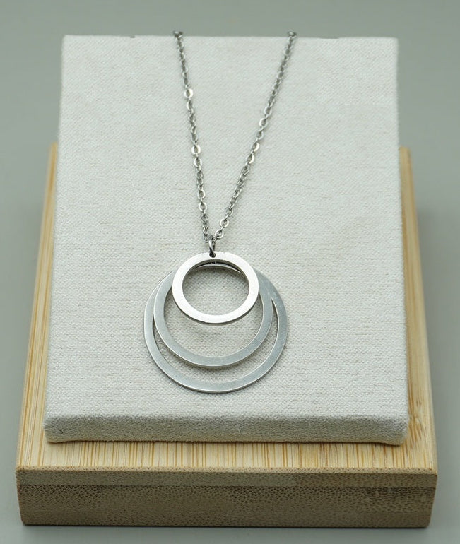 COLLAR 3 AROS LISOS ACERO