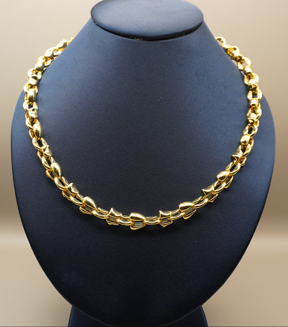 COLLAR CHUNKY ESTRELLAS/CORAZON 50C CM CHAPA DE ORO