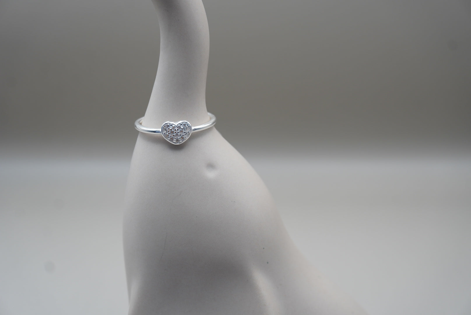 ANILLO CORAZON ZIRCONIA BLANCA #8