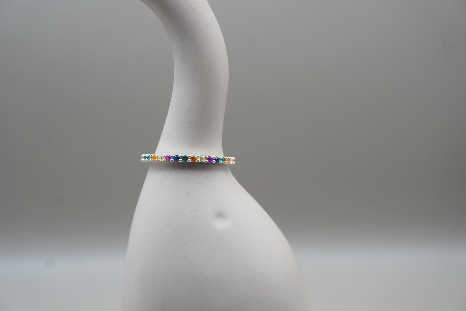 MEDIA CHURUMBELA ZIRCONIA COLORES #7 PLATA .925