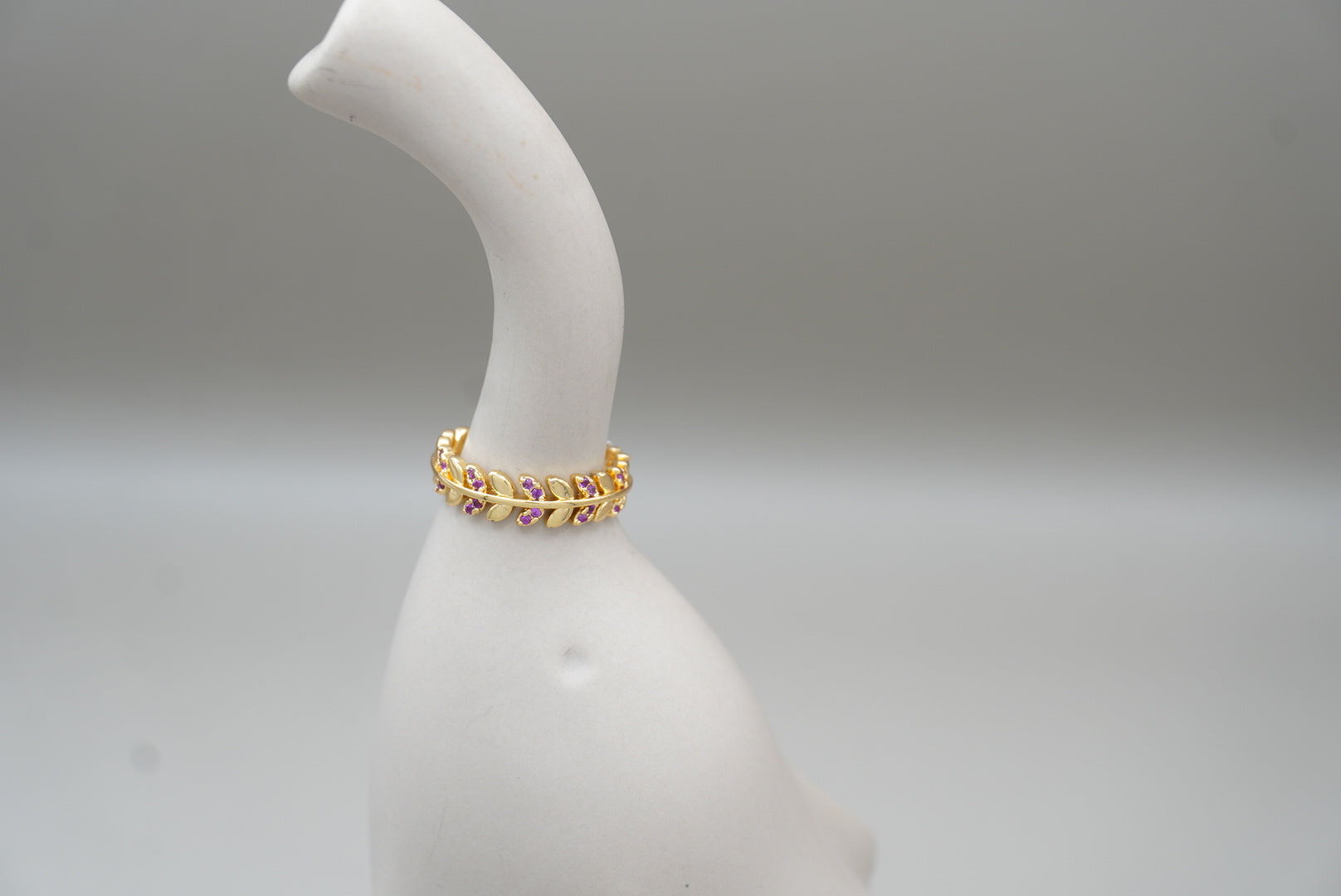 ANILLO HOJAS ORO LAMINADO