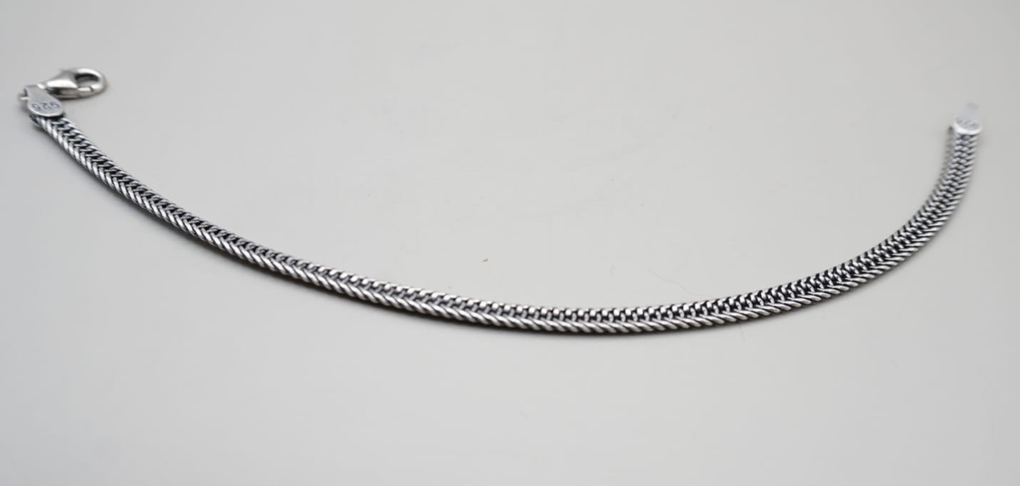 PULSO PAVONADO ESTILO CADENITA DOBLE 5MM PLATA .925