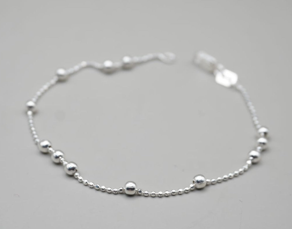 PULSERA BOLITAS PLATA .925
