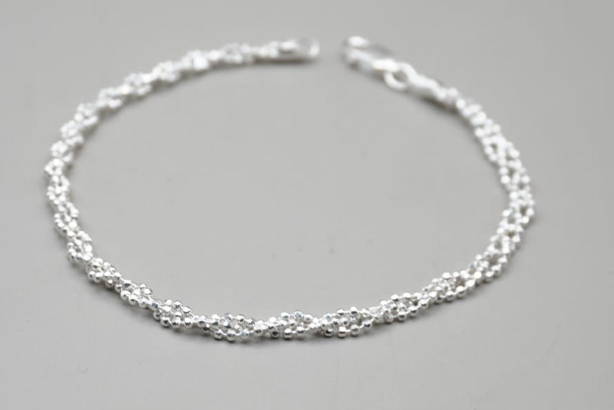 PULSERA CADENA TRENZADA PLATA .925